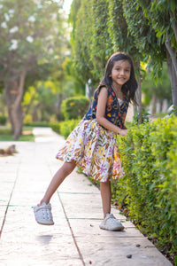 Girls Pure Cotton Summer Dress with Floral Print - Kidswear | TRENDBUY