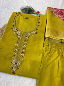 Handwork Kurti Pant with Dupatta Set | TRENDBUY