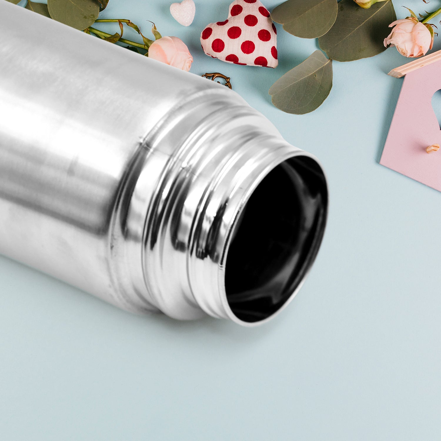 Vacuum Flask Without Cover 188 Stainless Steel Hot And Cold Water Bottle With Push-down Lid Double Walled Stainless Steel Bottle For Travel Home Office School Picnic (1000 Ml)