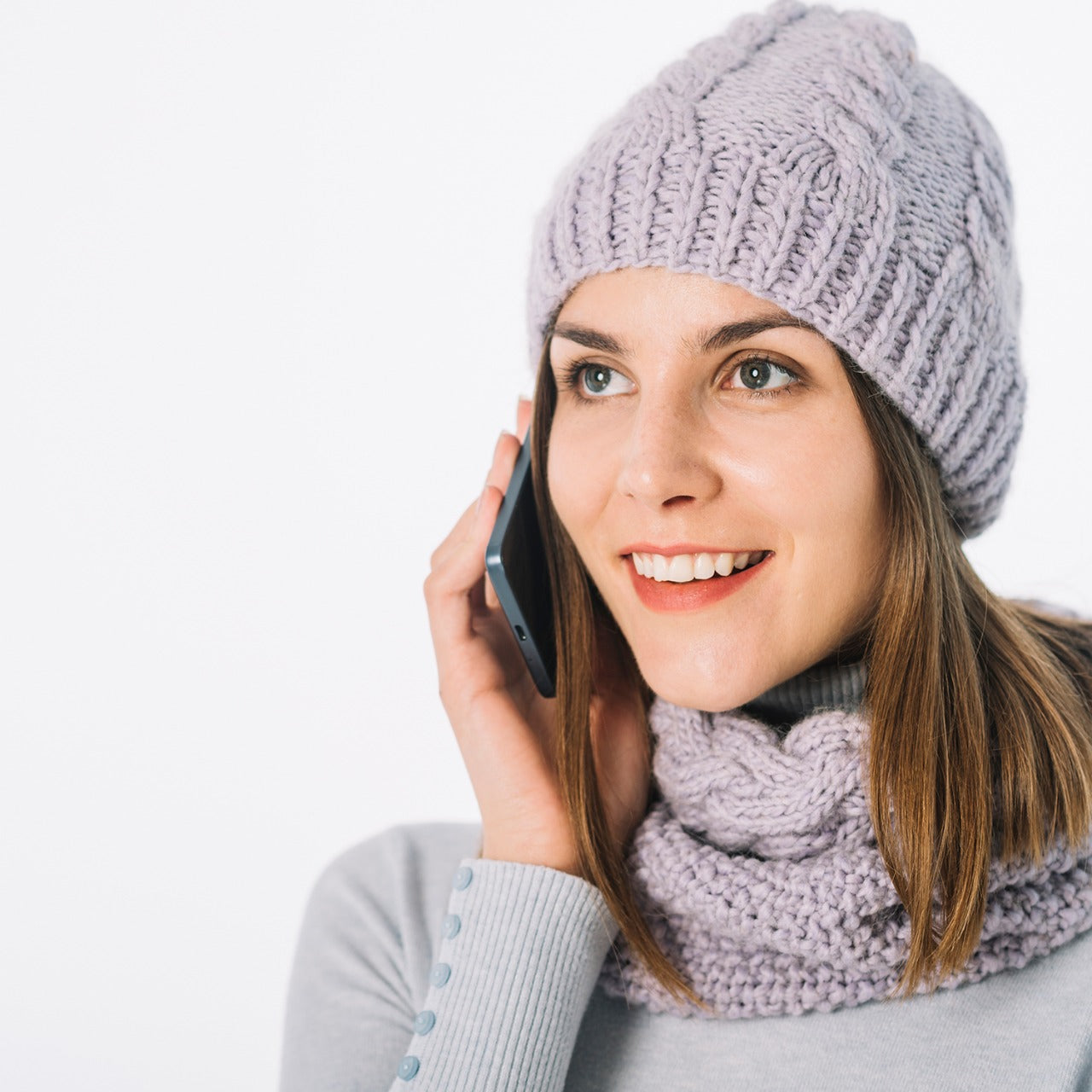 6250 Cap For Winter Woolen Knitted Black Inside Fur Caps
