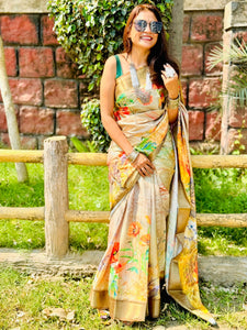 Golden Dola Silk Saree | TRENDBUY