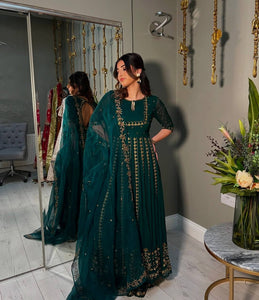 Elegant Fox Georgette Embroidered Suit with Sequence Work | TREND BUY