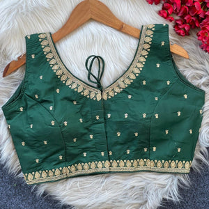 Heavy Embroidered Bridal Blouse | Sequence Work | Roman Silk | TREND BUY