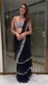 Ready-to-Wear Lehenga Saree with Sequence & Thread Work | TREND BUY