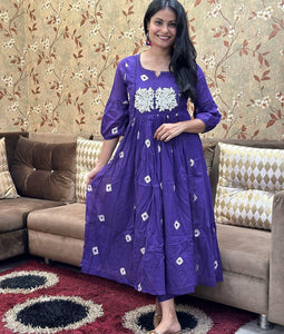 Stylish Cotton Kurta Pant Set | Bandage Print & Lace Detailing | TREND BUY