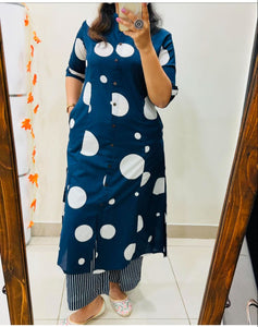 Heavy Jaipur Print Cotton Cord Set | Kurta & Pant | Trendbuy