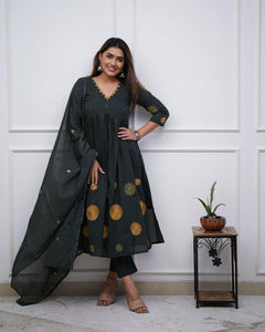 Pure Cotton A-Line Suit Set | Embroidery Work | TREND BUY