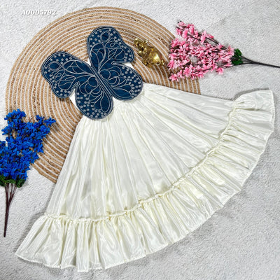 Butterfly Embroidery Kids' Gown | Chinnon Silk | 8 Colors | TREND BUY