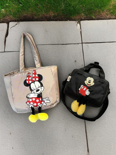 TREND BUY Water Resistant 2-Pc Combo: Mickey/Disney Shoulder Bag & Multipurpose Sling Set