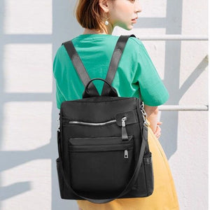 TREND BUY Large Capacity Travel Backpack with Matching Side Bag Set - Black