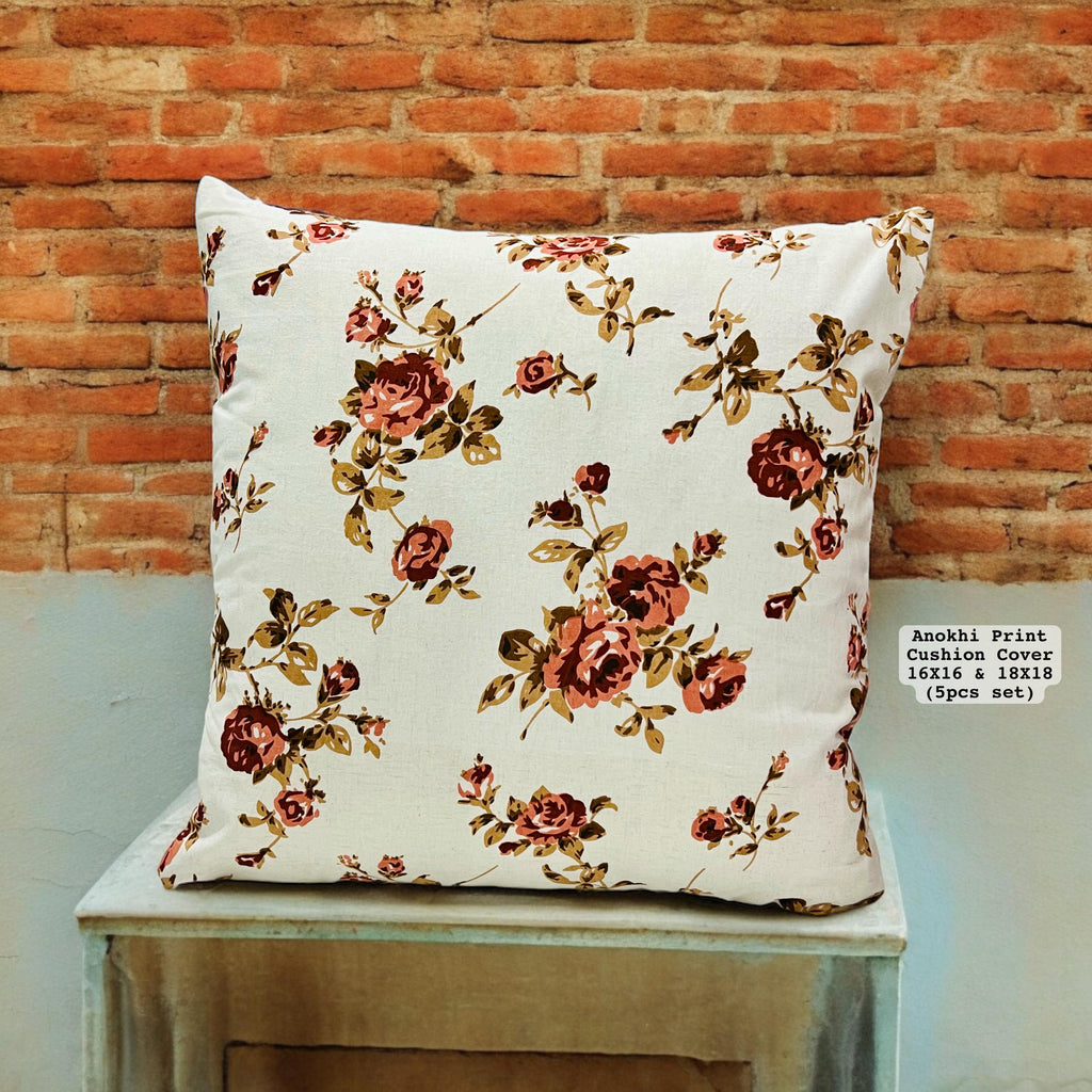 Set of 5 Jaipuri Anokhi Print 100% Cotton Cushion Covers
