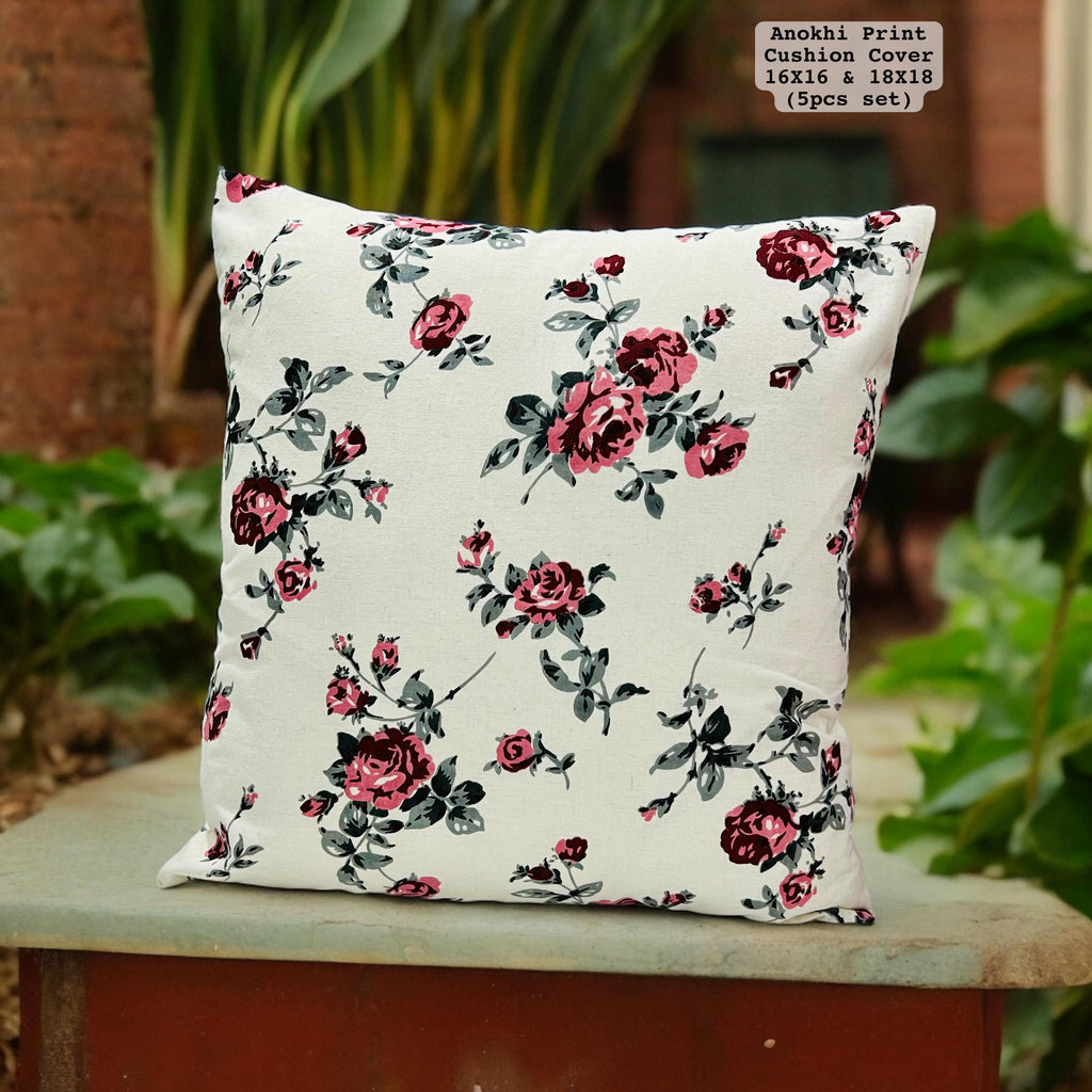 Artisanal Jaipuri print cotton cushion cover set (5-piece) from TREND BUY, vibrant patterns.