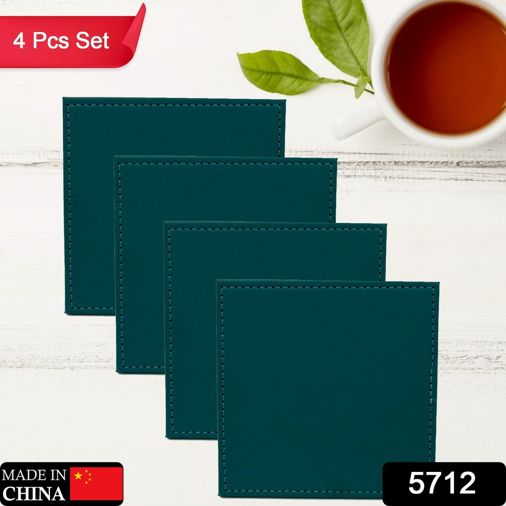 Durable square leather tea coaster for hot pots, cups on dining table, home or office.