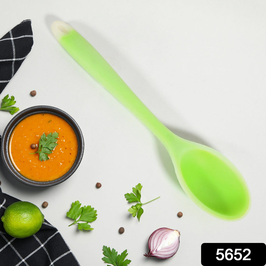 27cm multipurpose silicone basting spoon. Non-stick, heat-resistant kitchen utensil for cooking.