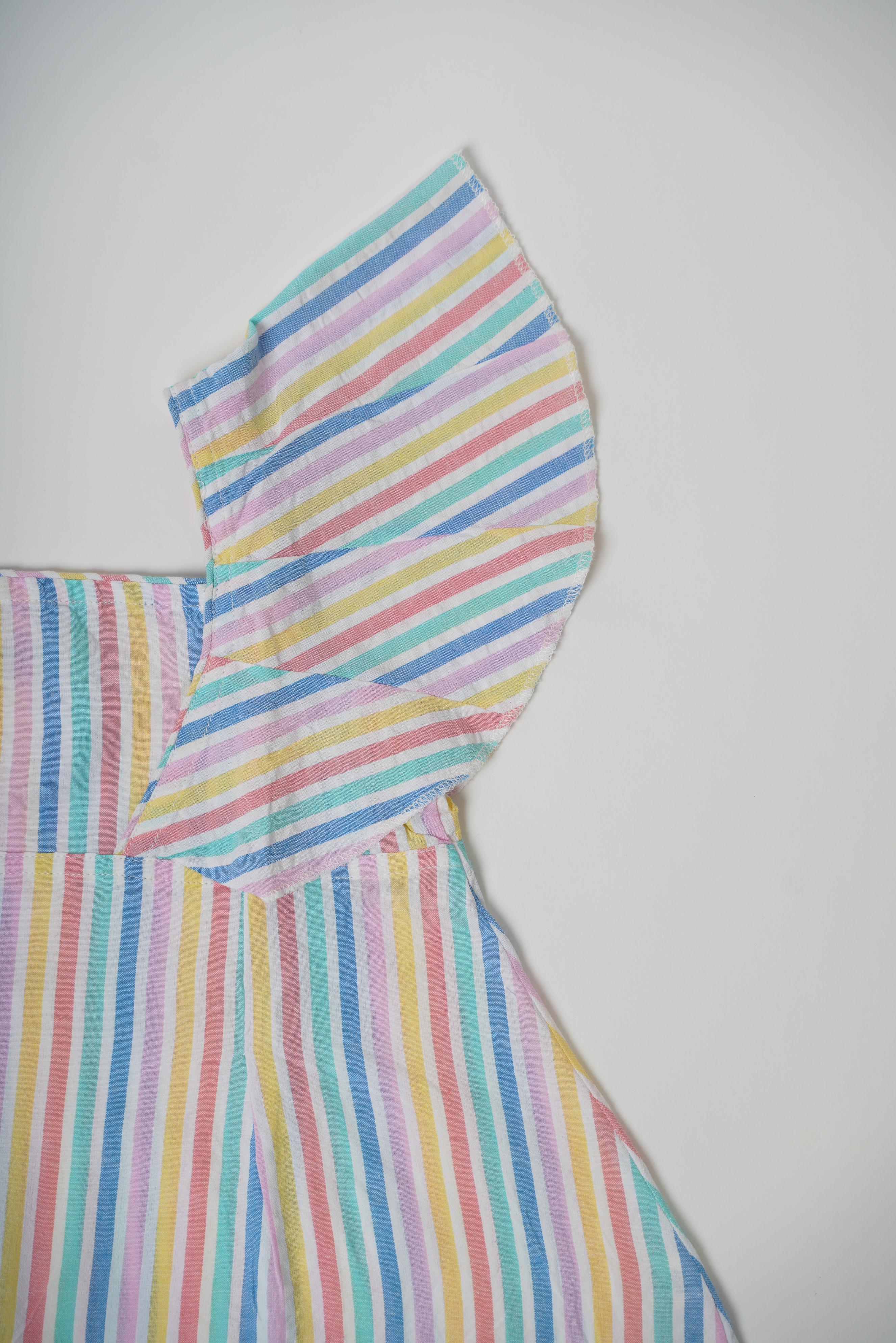 Girls Seersucker 100% Cotton Multicolor Summer Top