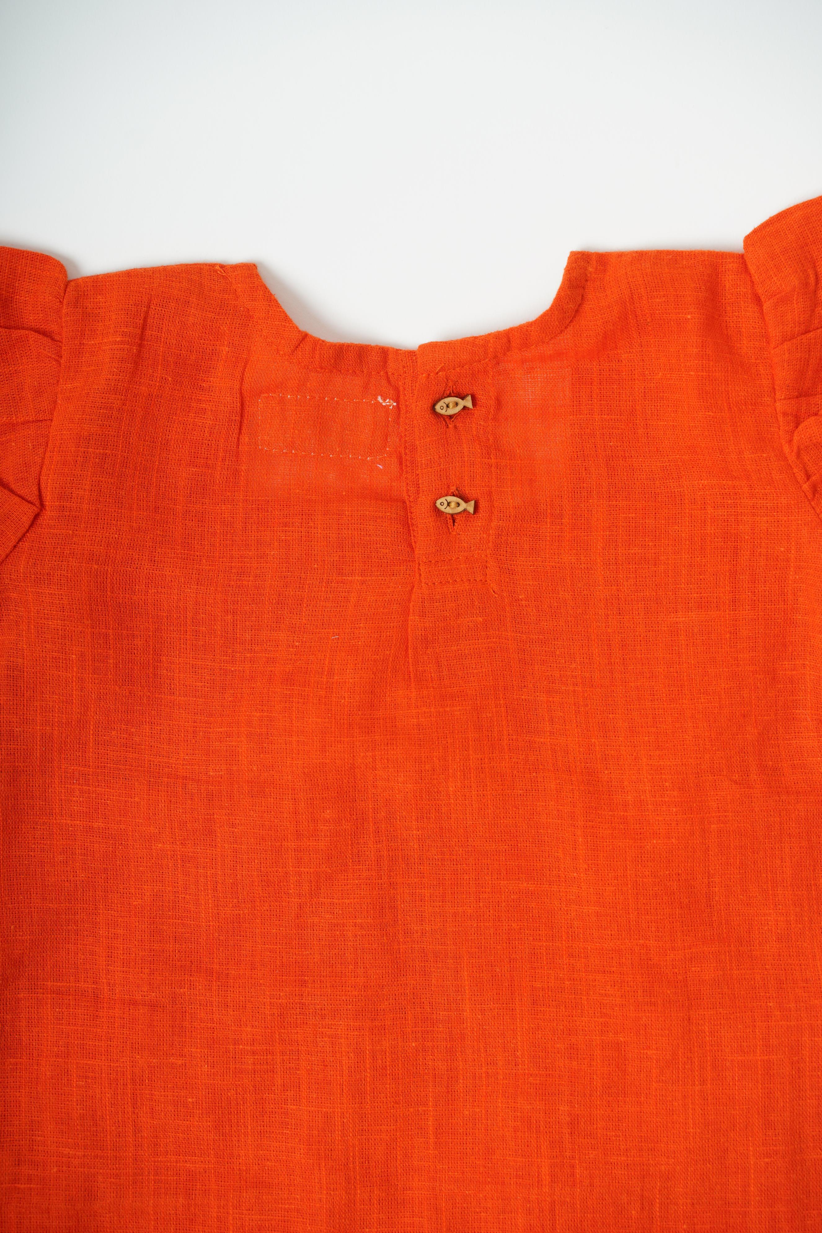 Girls pure cotton layered orange top