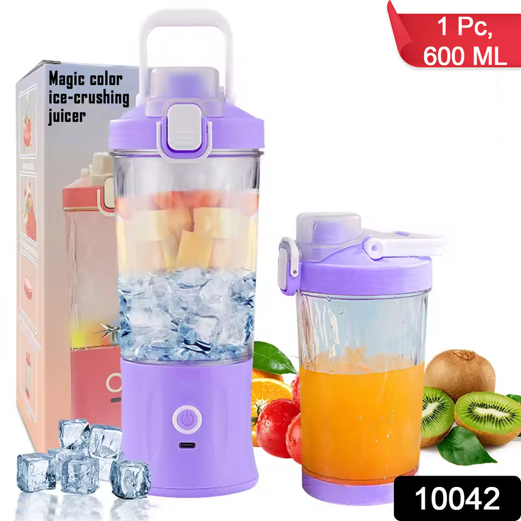 Multicolor light electric portable crusher juicer, 600ml with 8 blades for smoothies & shakes.