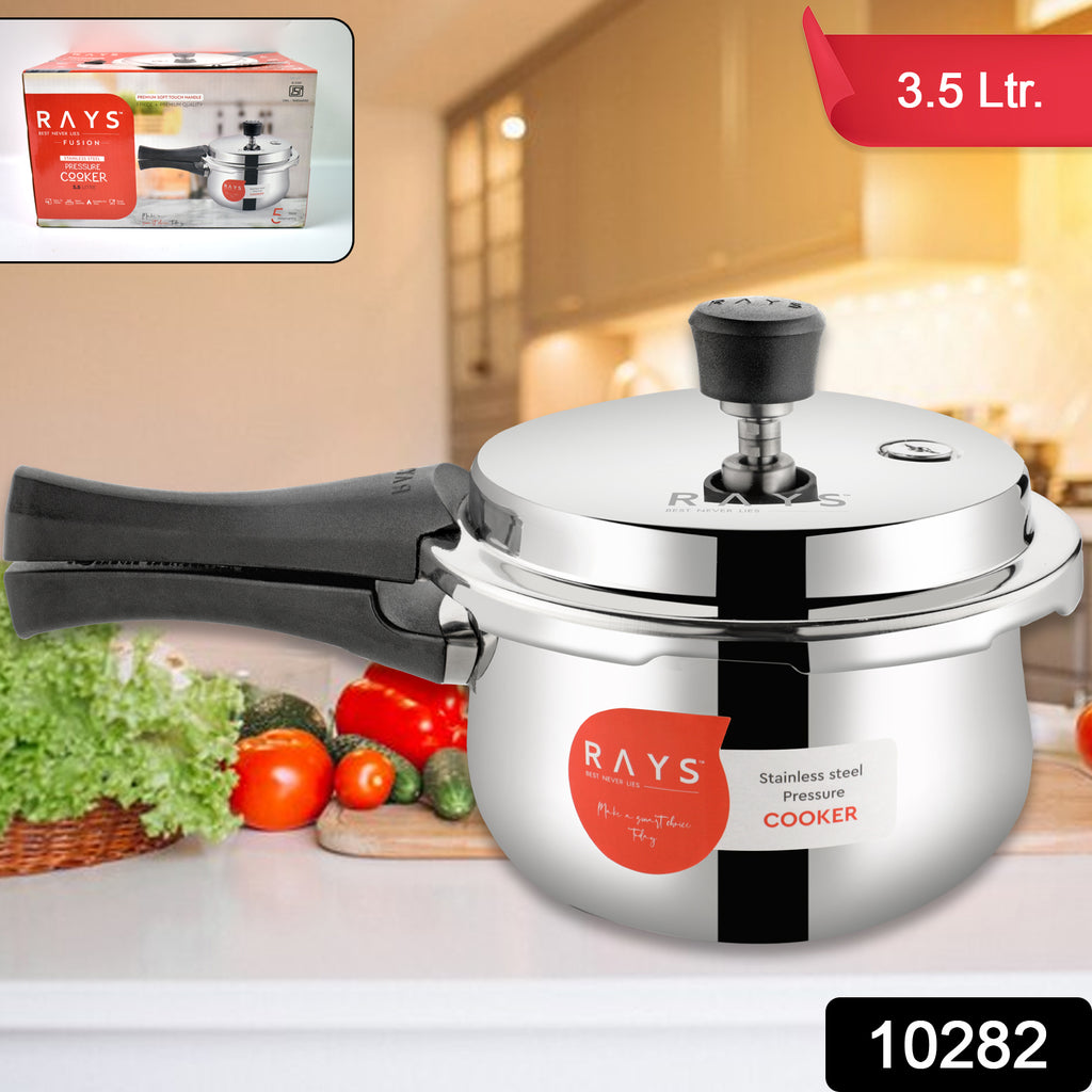 Stainless Steel Rays Fusion pressure cooker with outer lid, 3.5 litres