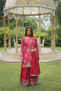 Latest Designer Red Sharara Suit For Girls | TRENDBUY