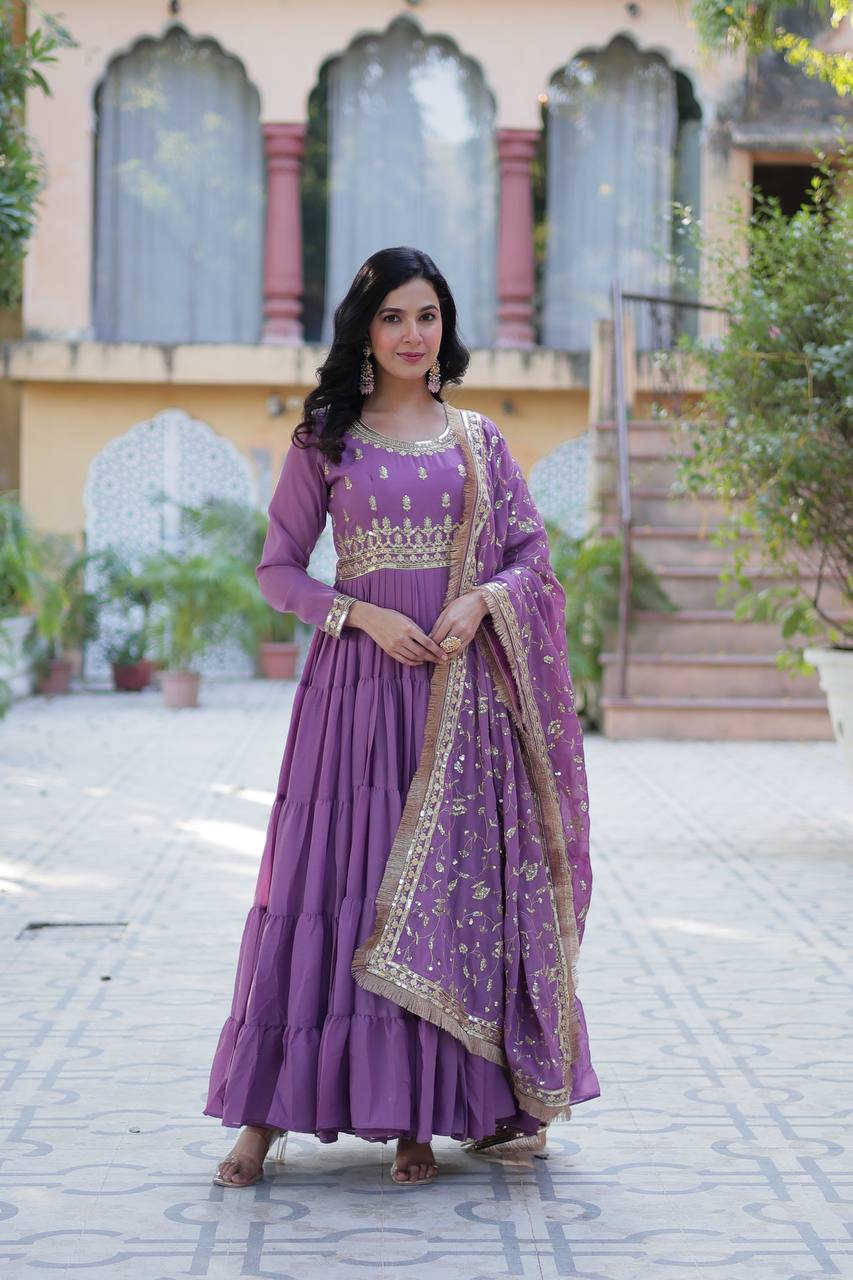 Elegant latest wedding wear georgette gown