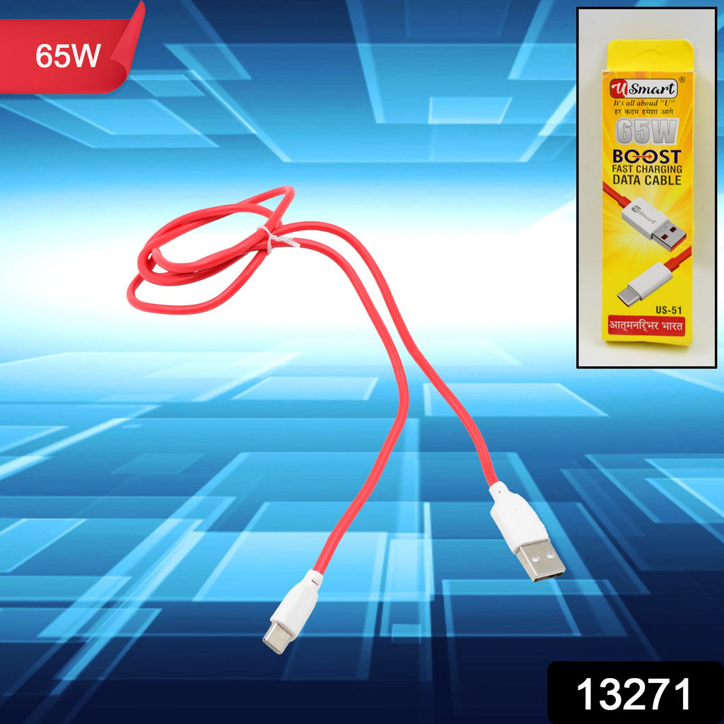 Type C Data Cable Fast Charging Data Cable (1000 Mm  65w  1 Pc) - TREND BUY