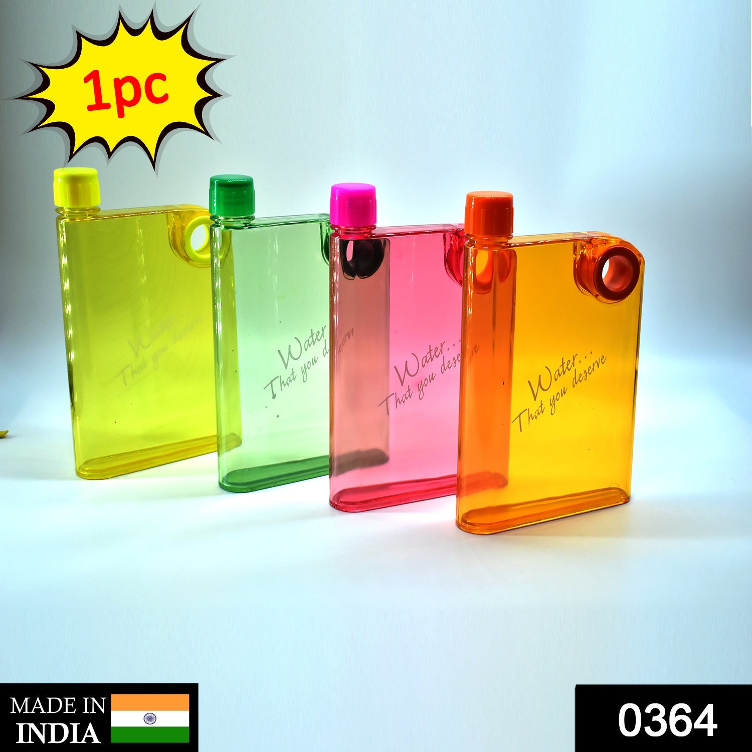 0364 Notebook Style Slim Water Bottle (380 Ml Multicolor) - TREND BUY