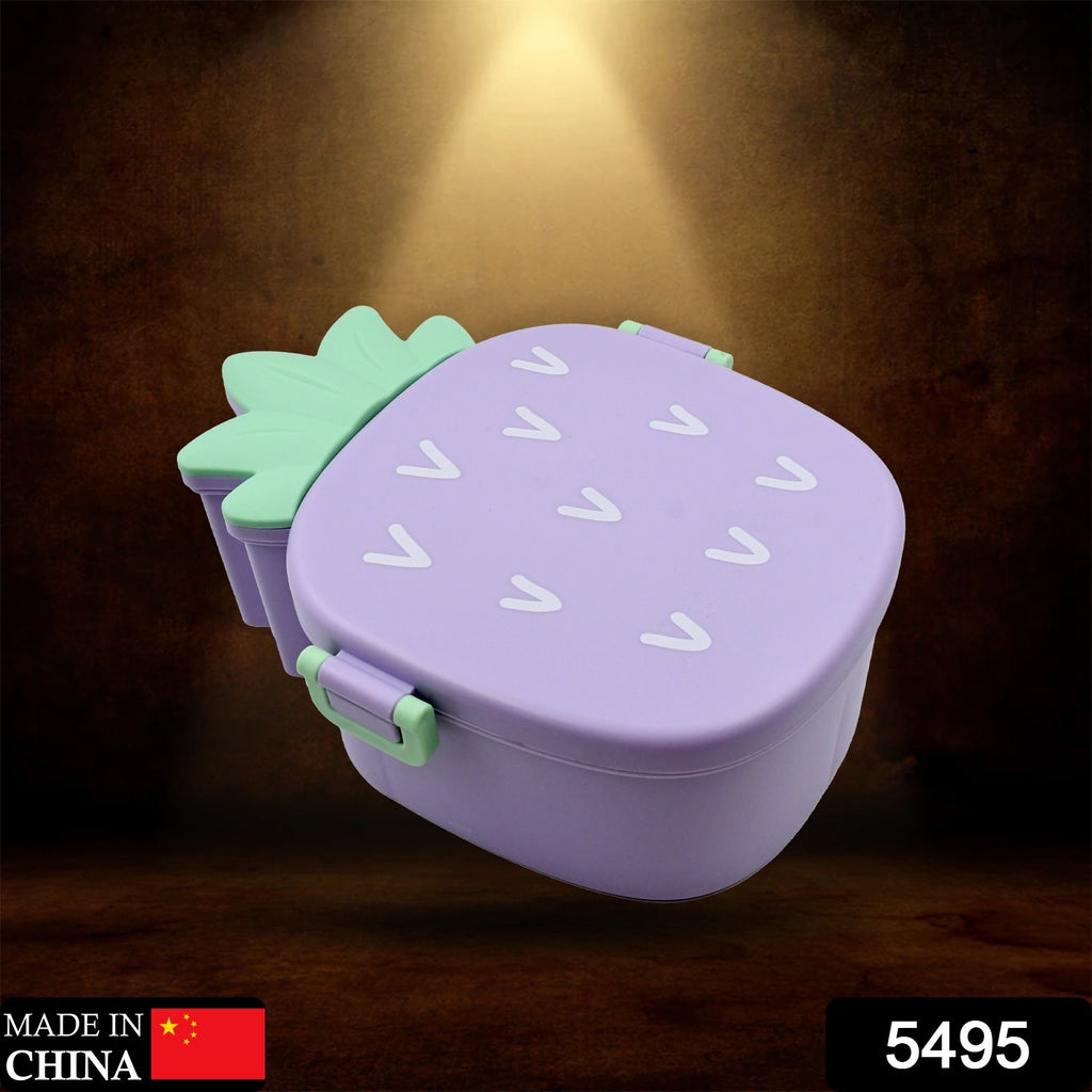 Pineapple shaped lunch box with compartments for school kids