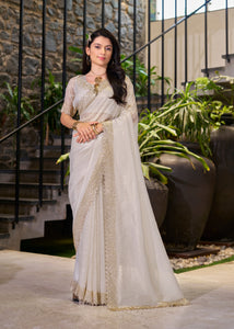 Off White Saree Collection For Festival Wear | TRENDBUY