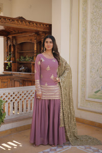 Onion Partywear Kurti Plazzo Dupatta | TRENDBUY