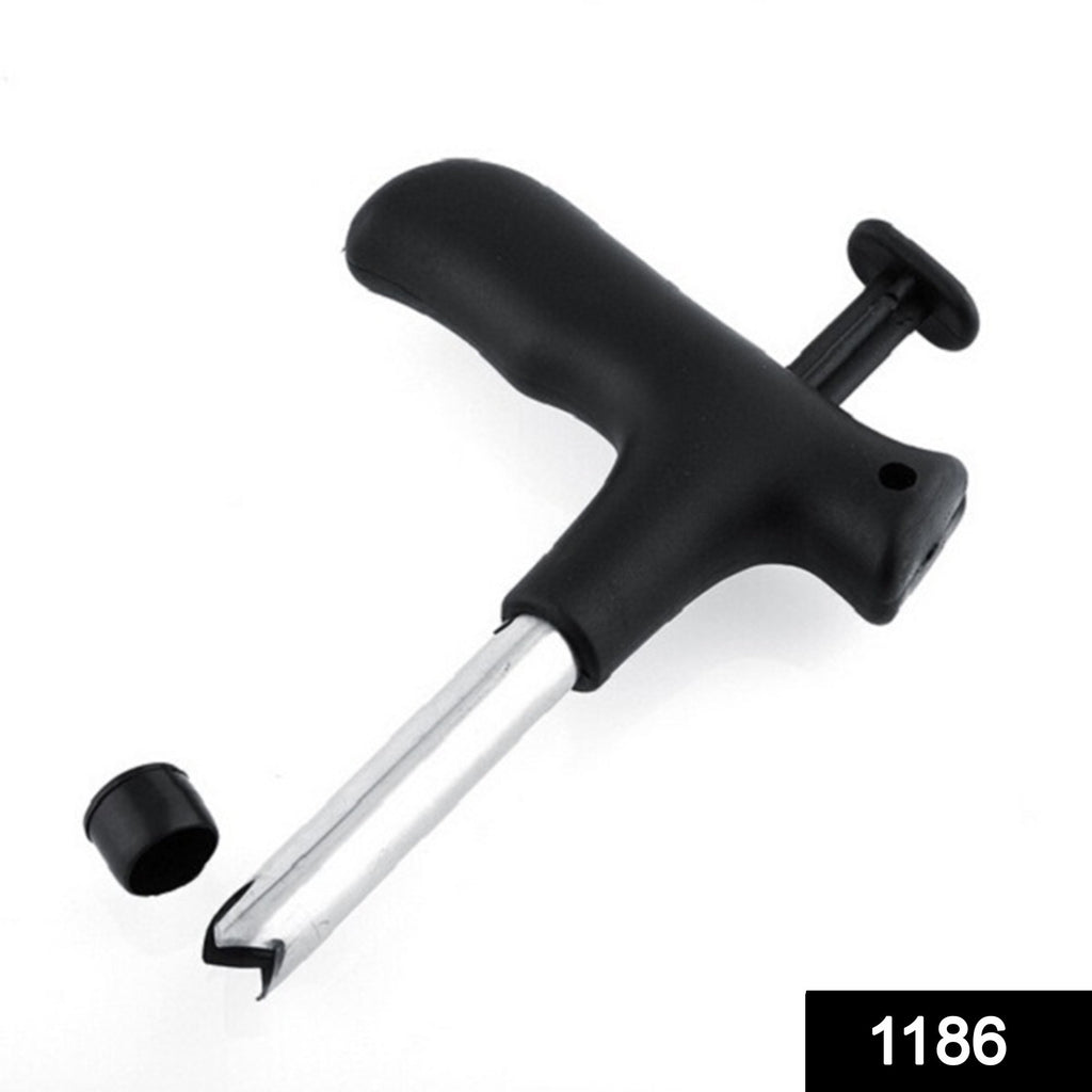 Premium coconut opener tool drilling a perfect hole into a coconut, showcasing comfortable grip.