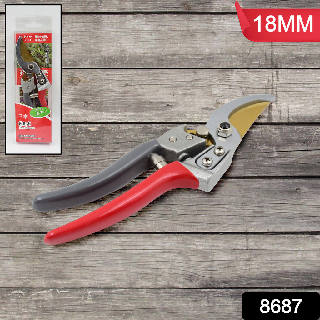 Garden shears pruners scissor with 18mm cutting capacity for pruning.