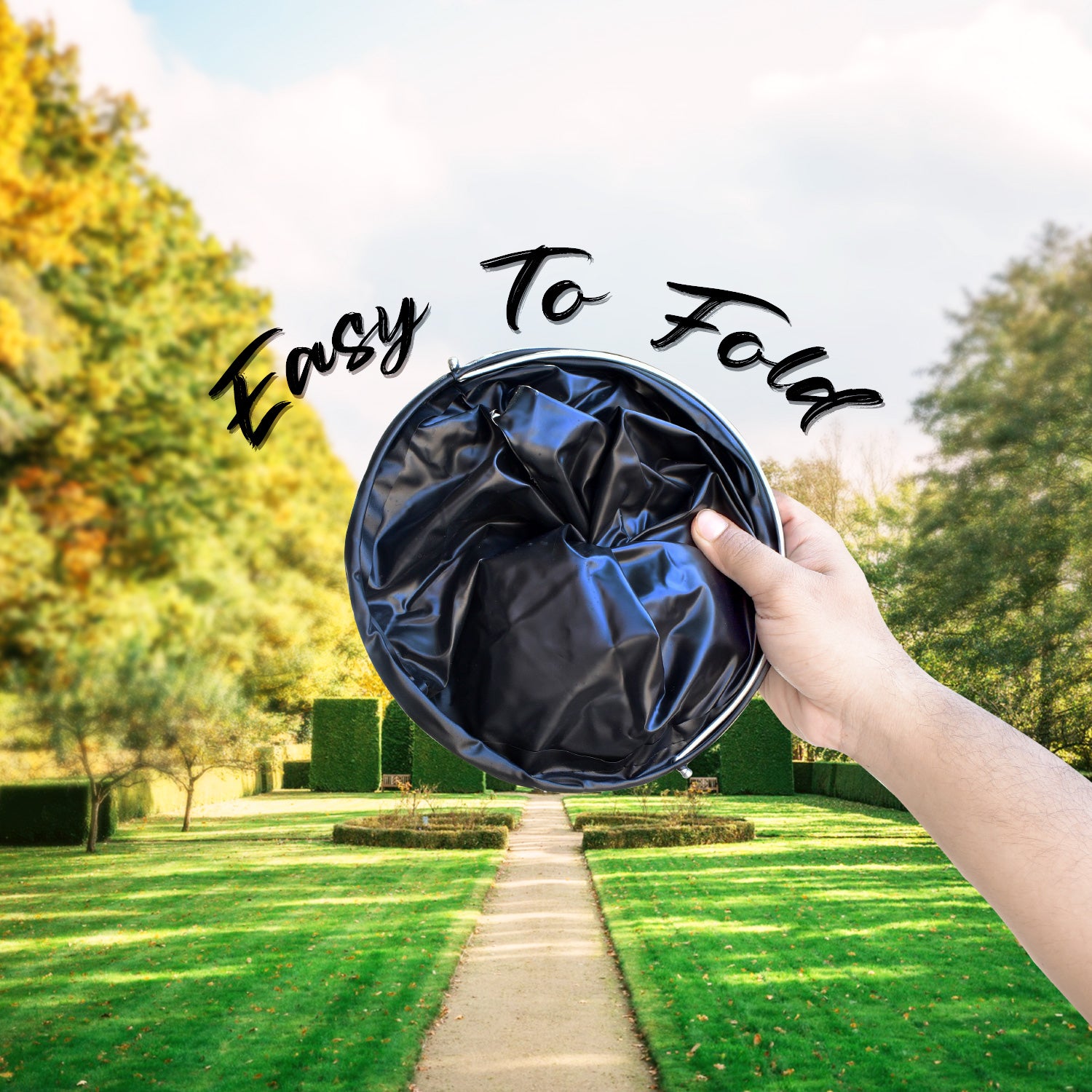 17965 Folding Bucket Portable Round Bucket Simple Bucket With Handle Multi-functional For Outdoor Use Fishing Car Washing Cleaning Disaster Prevention Portable Lightweight Durable (1 Pc Mix Color)