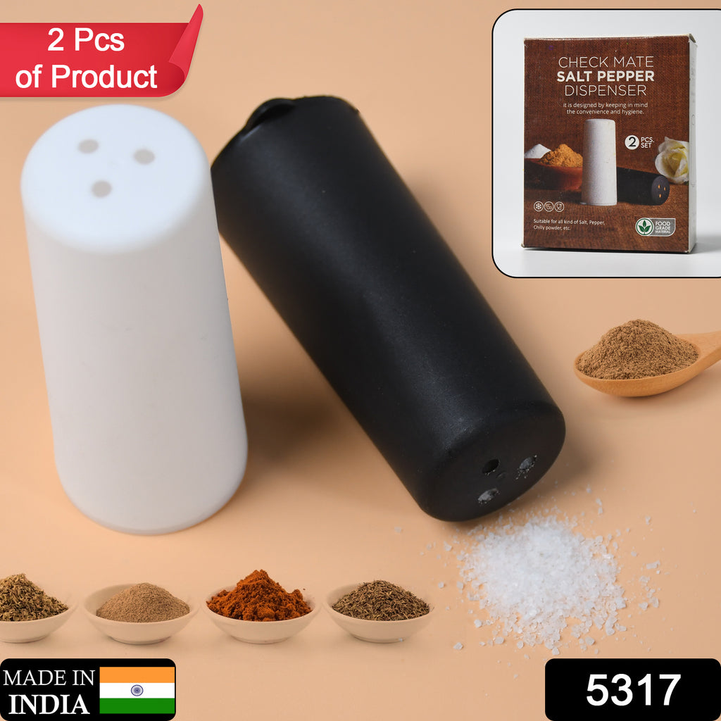 New look salt and pepper dispenser set for dining table spice storing at home or hotel.