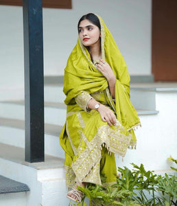 Pakistani Chinon Suit with Plazzo & Duppatta | TRENDBUY