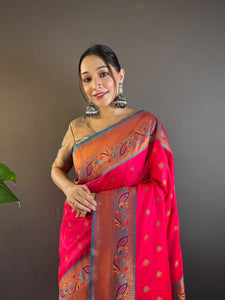 Exclusive Fuchsia Pink Silk Paithani Kanjivaram Saree for Wedding & Festive Wear