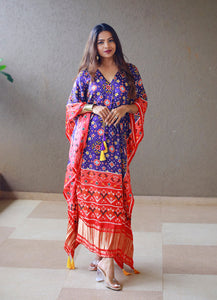 Pochampally Purple Color Pure Gajji Silk Kaftan | TRENDBUY