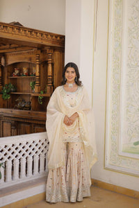 Premium Designer Redymade Off White Gharara Suit | TRENDBUY