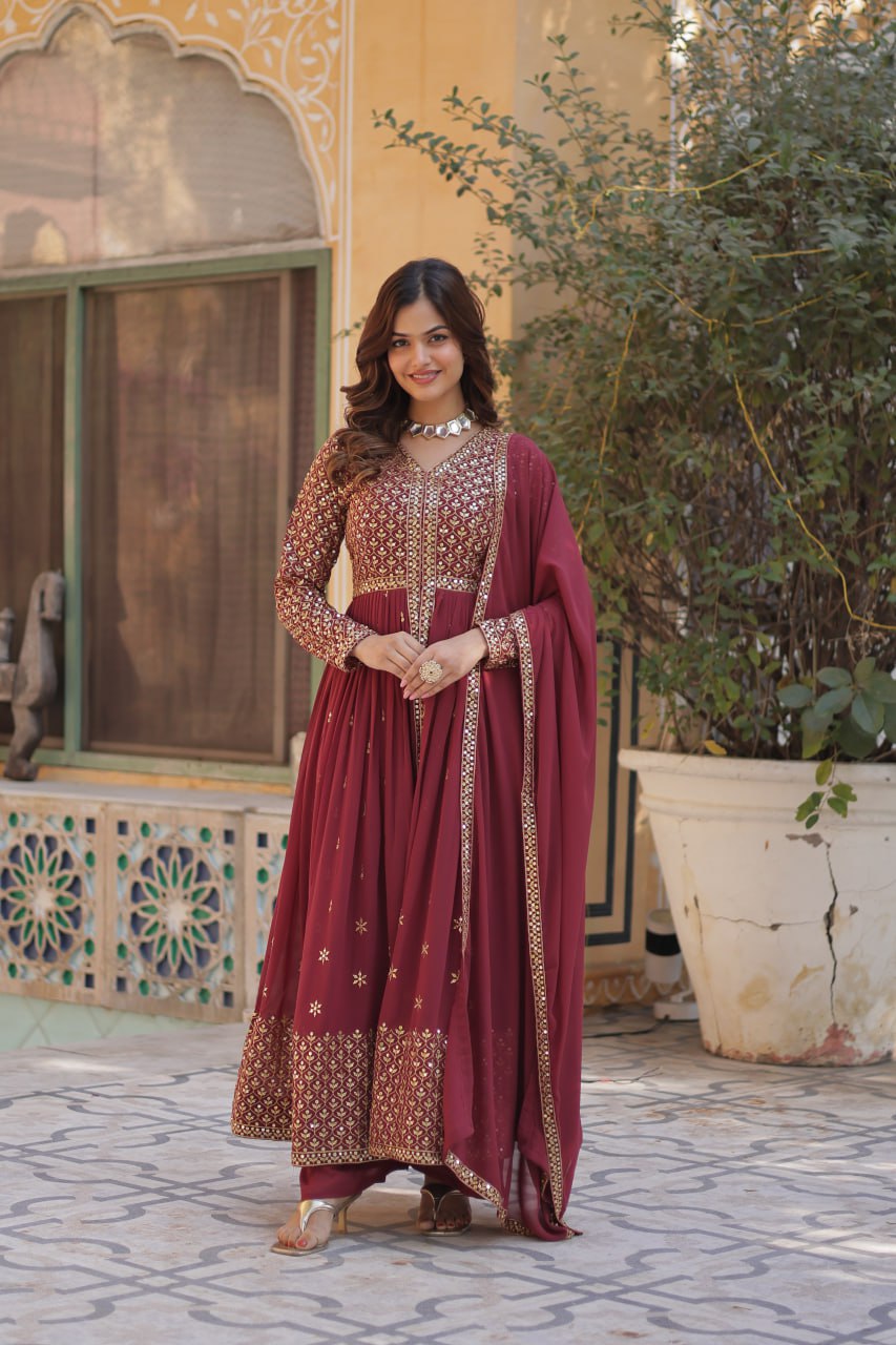 Model wearing Premium Readymade Kurti With Pent Set