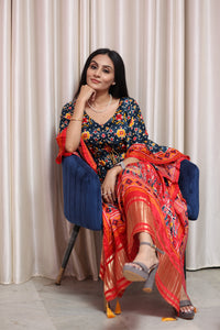 Pure Gajji Silk Bandhej Kaftan | TRENDBUY