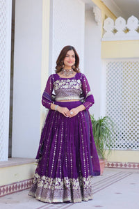 Purple New Letest  Heavy Georgette Lehenga Choli Set | TRENDBUY