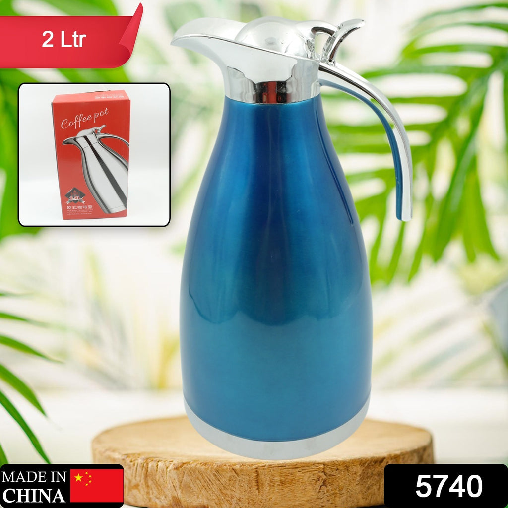 2 Ltr stainless steel vacuum insulated kettle jug for milk tea, coffee, and beverages