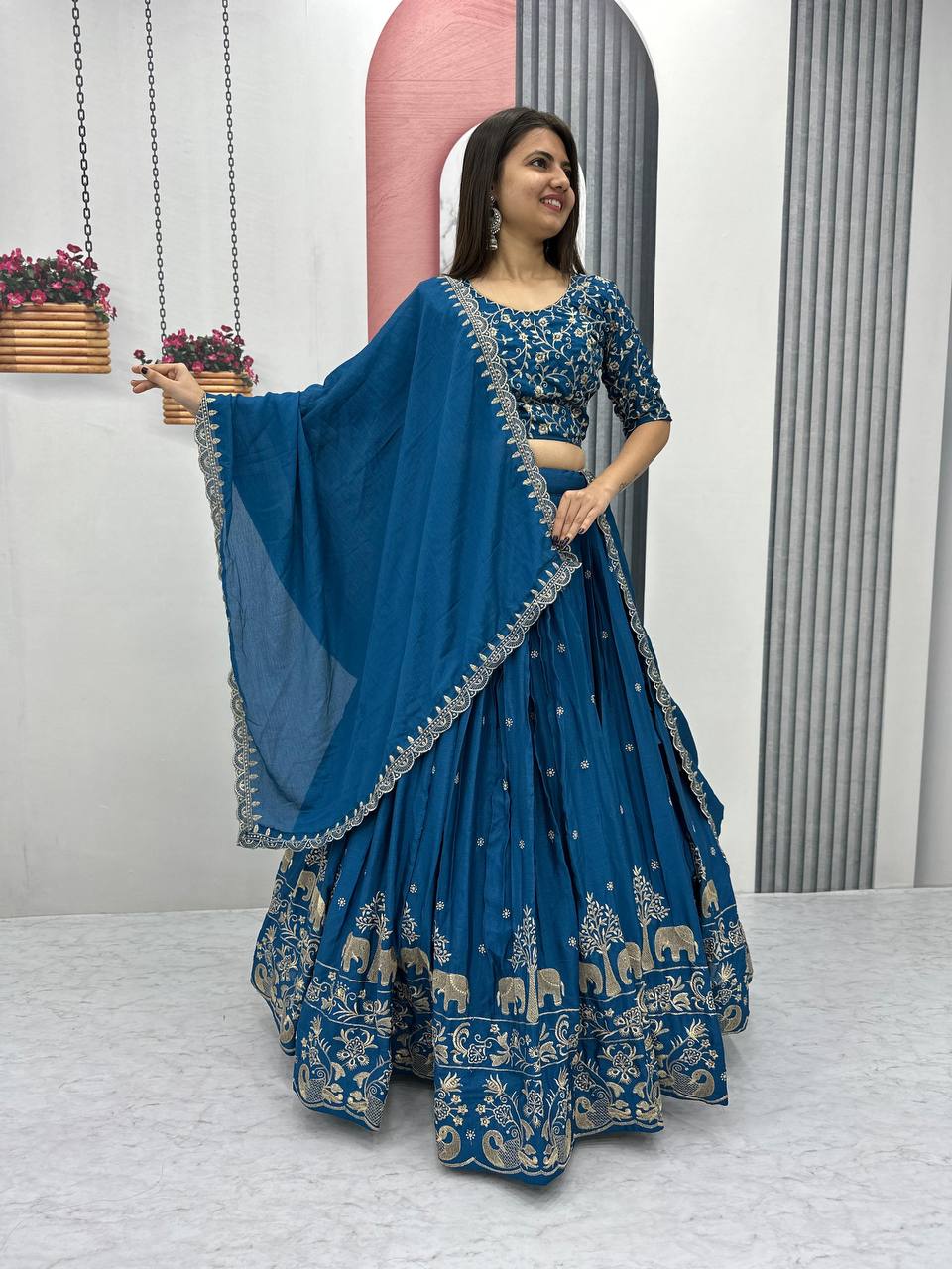 Rama Color new festival lehenga choli with intricate embroidery