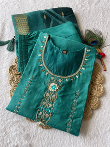 Rama Handwork Kurti Pant Dupatta Set | TRENDBUY