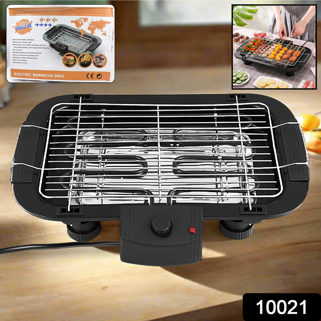 Black 2000w electric barbecue grill on stand with lid, perfect for outdoor grilling