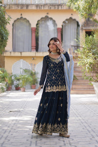 Sharara Suit Faux Blooming For Wedding Wear | TRENDBUY