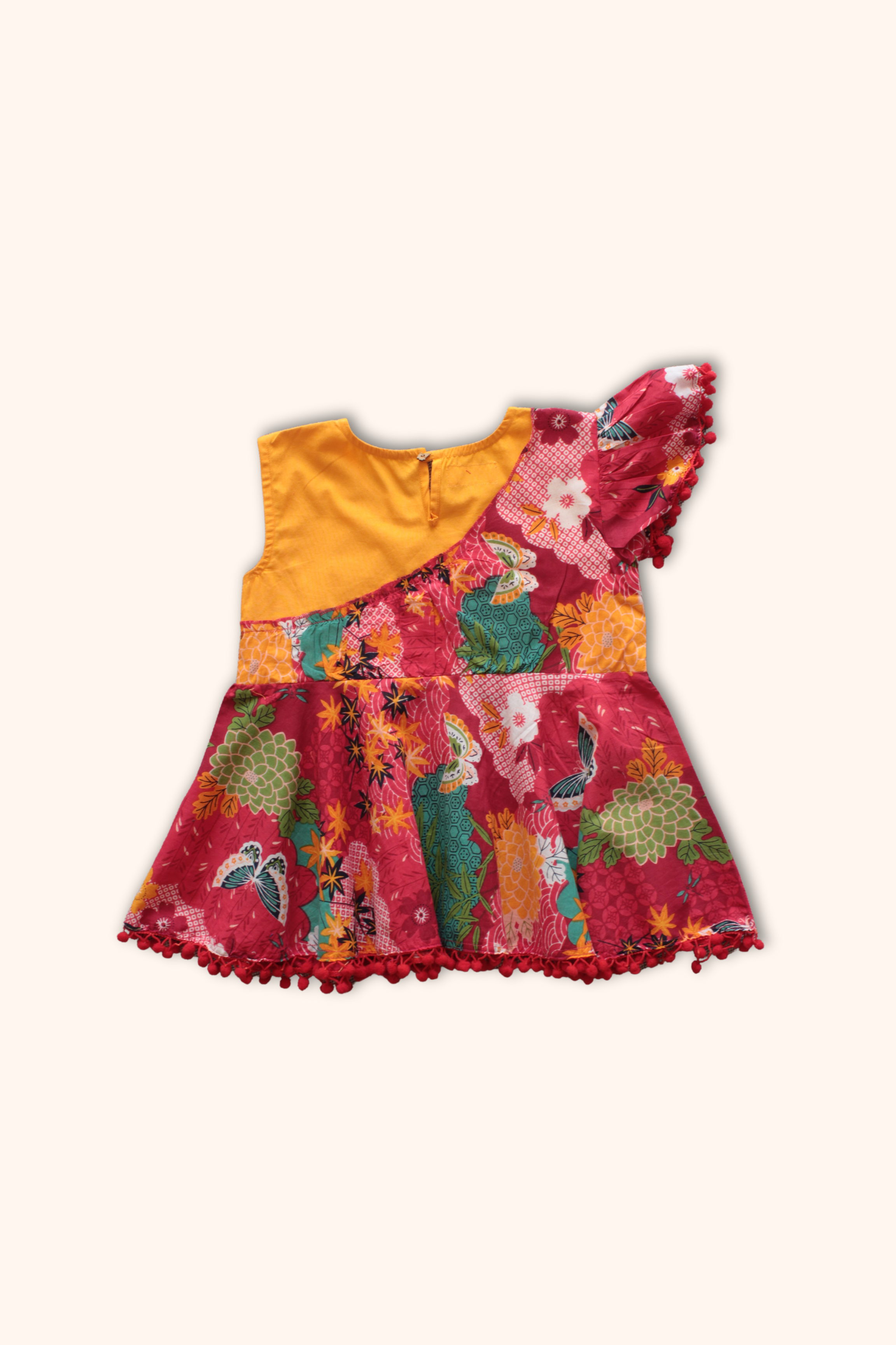 Girls Imarti Color block Peplum top with Sharara set