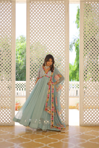 Sky Alia Cut Gown with Dupatta | TRENDBUY