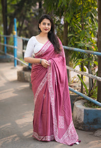 Soft Cotton Batik Handblock Print Saree | TRENDBUY