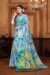 Premium Soft Crepe Silk Saree with Vibrant Digital Fancy Print for Festive Celebrations
