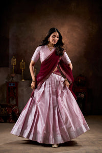 South Style Jacquard Silk Lehenga Choli | TRENDBUY